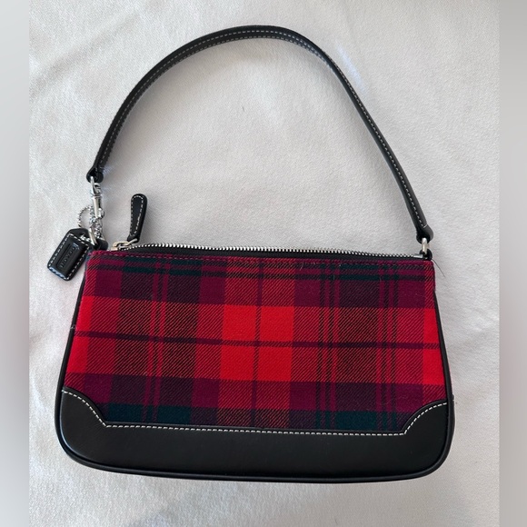 Coach Red Wool Plaid Handbag - Picture 2 of 5